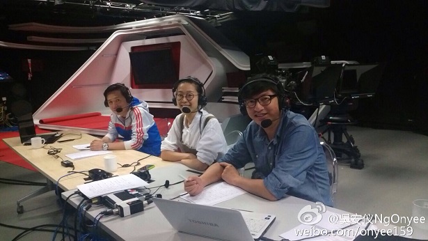 Комментаторы Чемпионата Мира в Гонконге. По центру Ng On Yee - победительница Чемпионата Мира по снукеру 2015 среди женщин