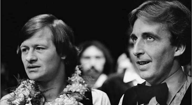 Терри Гриффитс и Алекс Хиггинс на Мастерс 1981