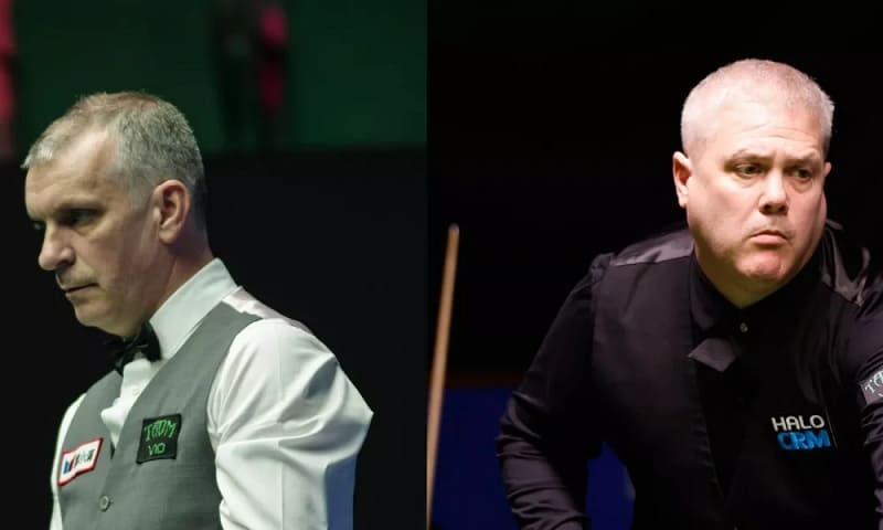 Роберт Милкинс и Марк Дэвис (фото: SnookerHQ)
